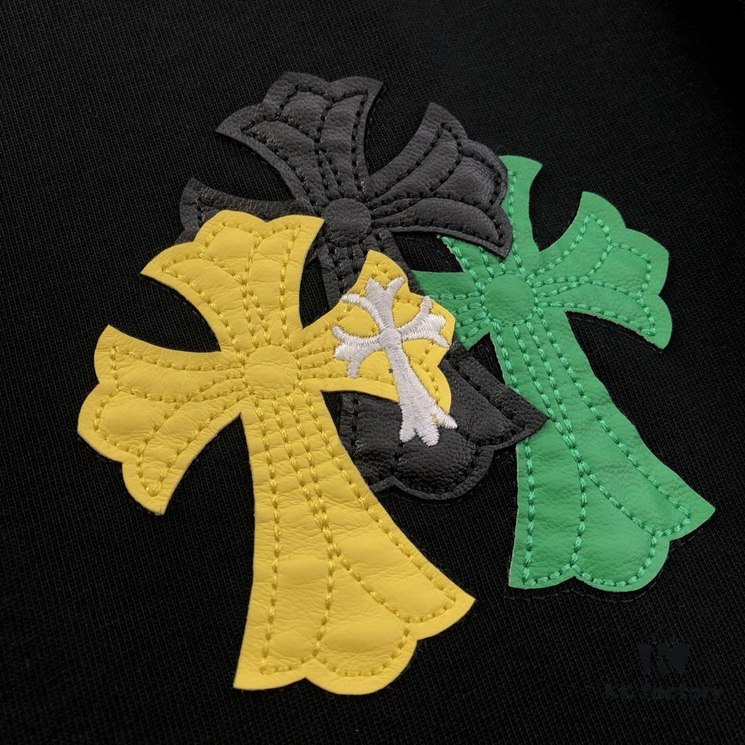 Chrome Hearts 2025 New Heavy Washed Leather Patch Embroidery Short Sleeve T-Shirt △ Original Fabric △ High Version △ Premium Quality Influencer and Celebrity Style △ 320g Garment-Washed Embroidered Horse Hoof Cross Graffiti Print △ Super Versatile and Stylish △ Full Trims △ Unisex Must-Have Tee