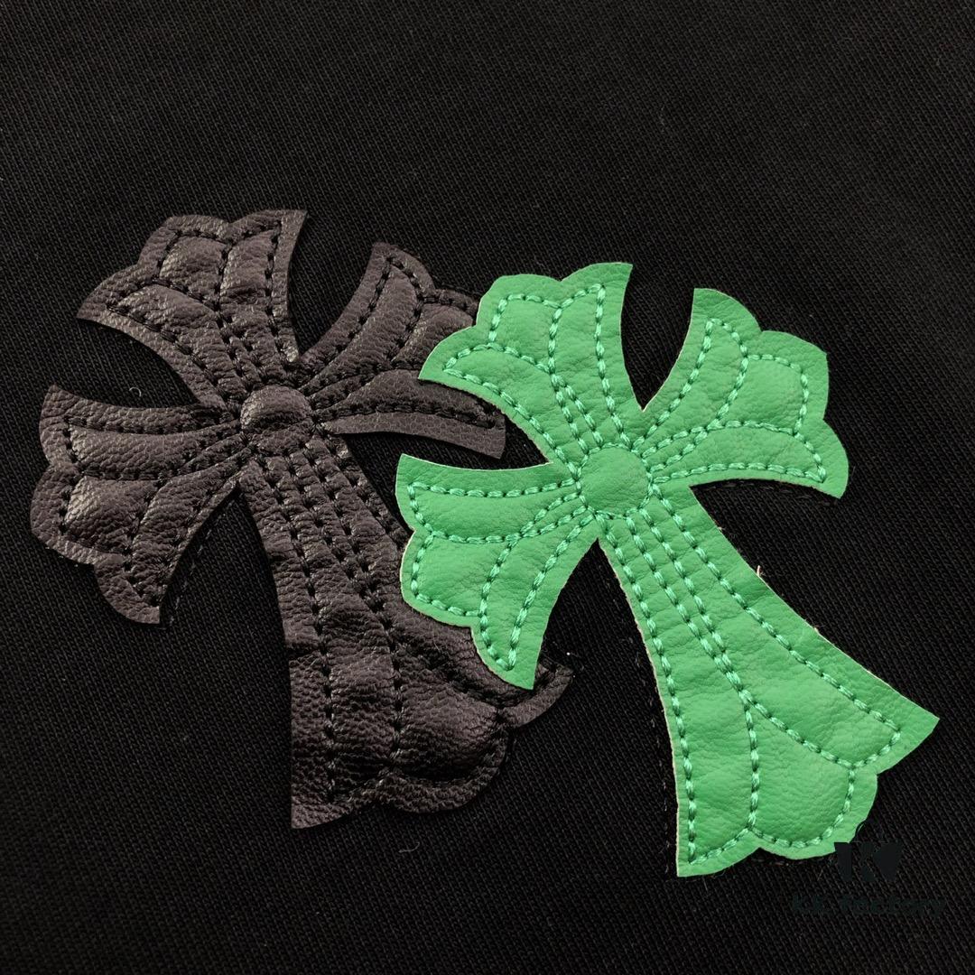 Chrome Hearts 2025 New Heavy Washed Leather Patch Embroidery Short Sleeve T-Shirt △ Original Fabric △ High Version △ Premium Quality Influencer and Celebrity Style △ 320g Garment-Washed Embroidered Horse Hoof Cross Graffiti Print △ Super Versatile and Stylish △ Full Trims △ Unisex Must-Have Tee