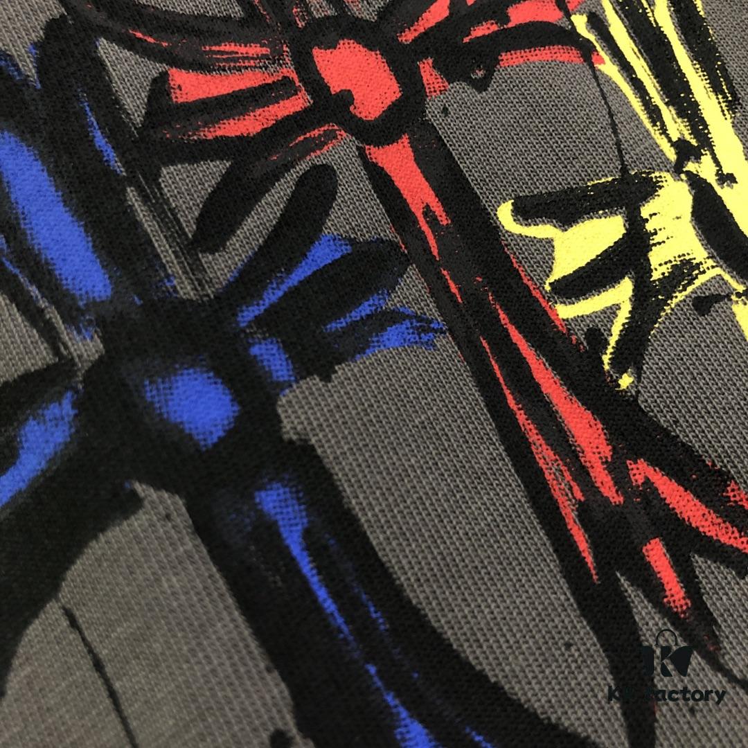 Chrome Hearts 2025 New Graffiti Print Short-Sleeve T-Shirt △ Original Fabric △ High Version △ Premium Quality Influencer & Celebrity Style △ 320g Garment Washed Horseshoe Cross Graffiti Design △ Fully Washable Horseshoe Cross Print △ Extremely Versatile and Stylish △ Complete with Triple Labels △ Unisex Essential Must-Have Tee