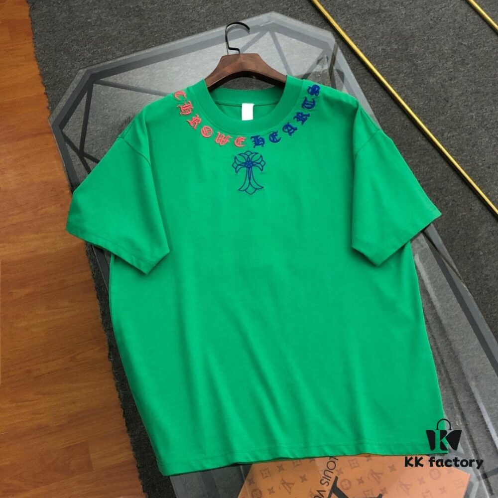 Chrome Hearts 2025 New Embroidered Graffiti Print Short Sleeve T-Shirt △ Original Fabric △ High Version △ Premium Quality Influencer & Celebrity Style △ 320g Garment Washed △ Horse Hoof Cross Embroidery and Graffiti Printing △ Fully Matchable and Stylish △ Complete Three Labels △ Unisex Design △ Must-Have Essential