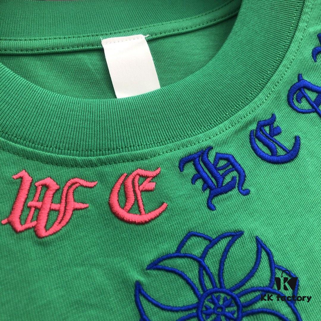 Chrome Hearts 2025 New Embroidered Graffiti Print Short Sleeve T-Shirt △ Original Fabric △ High Version △ Premium Quality Influencer & Celebrity Style △ 320g Garment Washed △ Horse Hoof Cross Embroidery and Graffiti Printing △ Fully Matchable and Stylish △ Complete Three Labels △ Unisex Design △ Must-Have Essential