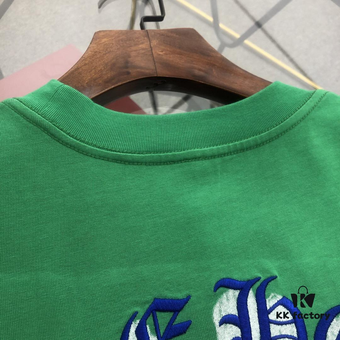 Chrome Hearts 2025 New Embroidered Graffiti Print Short Sleeve T-Shirt △ Original Fabric △ High Version △ Premium Quality Influencer & Celebrity Style △ 320g Garment Washed △ Horse Hoof Cross Embroidery and Graffiti Printing △ Fully Matchable and Stylish △ Complete Three Labels △ Unisex Design △ Must-Have Essential