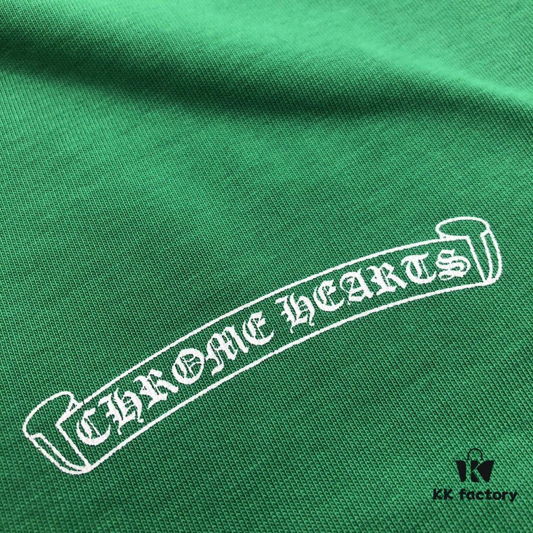 Chrome Hearts 2025 New Embroidered Graffiti Print Short Sleeve T-Shirt △ Original Fabric △ High Version △ Premium Quality Influencer & Celebrity Style △ 320g Garment Washed △ Horse Hoof Cross Embroidery and Graffiti Printing △ Fully Matchable and Stylish △ Complete Three Labels △ Unisex Design △ Must-Have Essential