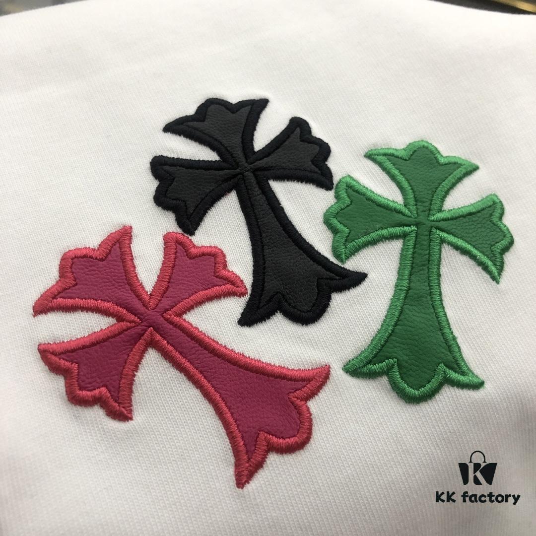 Chrome Hearts 2025 New Embroidered Graffiti Print Short Sleeve T-Shirt △ Original Fabric △ High Version △ Premium Quality Influencer and Celebrity Style 320g Garment-Washed Embroidered Horsehoof Cross Graffiti Craft Popular Unisex Tee Complete with Triple Labels Must-Have Fashion Staple