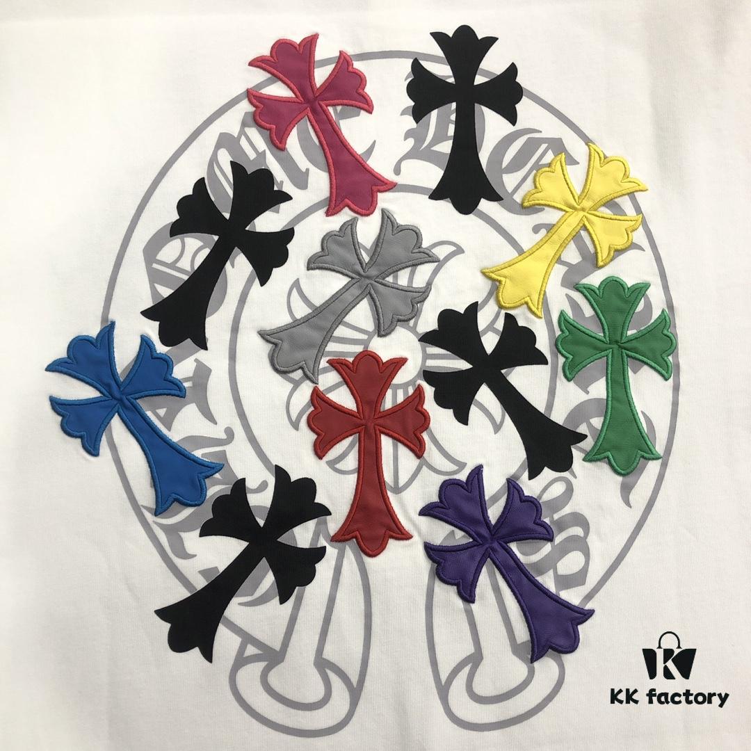 Chrome Hearts 2025 New Embroidered Graffiti Print Short Sleeve T-Shirt △ Original Fabric △ High Version △ Premium Quality Influencer and Celebrity Style 320g Garment-Washed Embroidered Horsehoof Cross Graffiti Craft Popular Unisex Tee Complete with Triple Labels Must-Have Fashion Staple