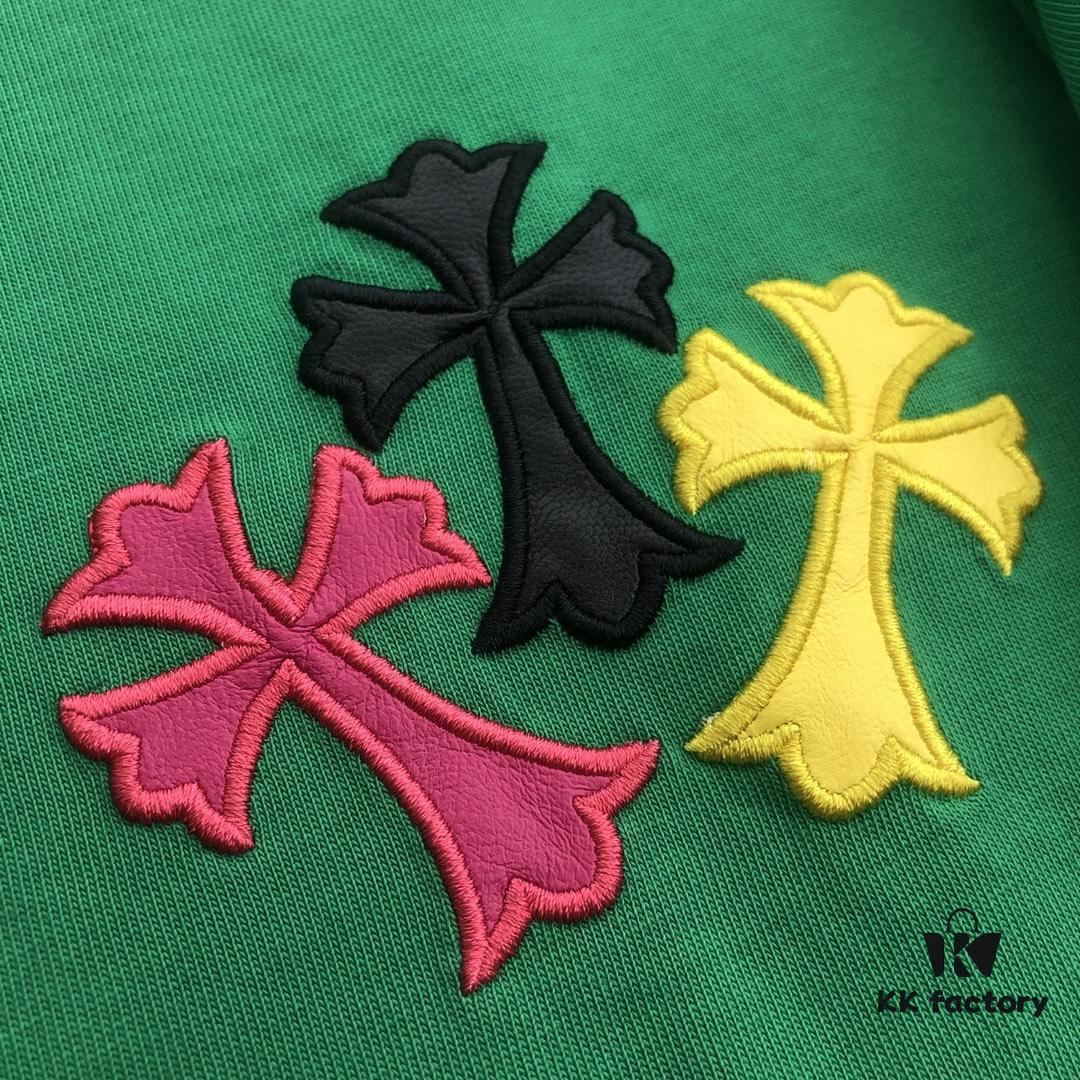 Chrome Hearts 2025 New Arrival Embroidered Graffiti Print Short Sleeve T-Shirt △ Original Fabric △ High Version △ Premium Quality Influencer & Celebrity Style 320g Garment Washed Embroidered Horse Hoof Cross Graffiti Design Extremely Versatile Stylish Unisex Tee Complete with Triple Tags Must-Have for Everyone