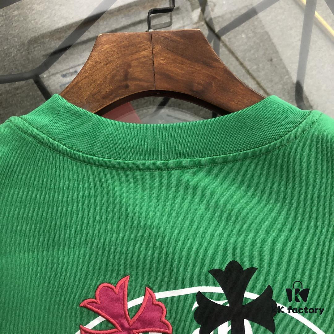 Chrome Hearts 2025 New Arrival Embroidered Graffiti Print Short Sleeve T-Shirt △ Original Fabric △ High Version △ Premium Quality Influencer & Celebrity Style 320g Garment Washed Embroidered Horse Hoof Cross Graffiti Design Extremely Versatile Stylish Unisex Tee Complete with Triple Tags Must-Have for Everyone