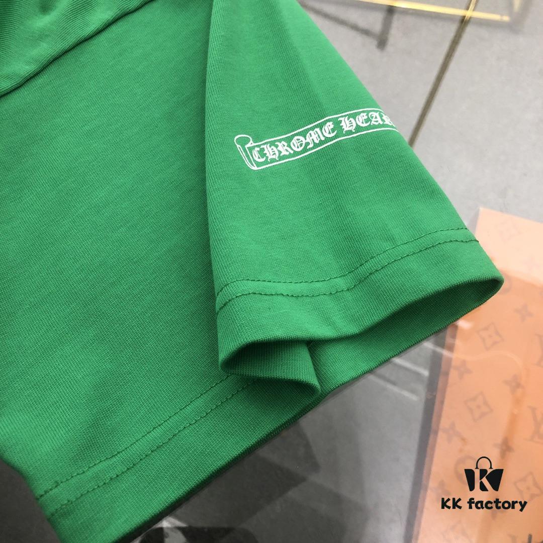 Chrome Hearts 2025 New Arrival Embroidered Graffiti Print Short Sleeve T-Shirt △ Original Fabric △ High Version △ Premium Quality Influencer & Celebrity Style 320g Garment Washed Embroidered Horse Hoof Cross Graffiti Design Extremely Versatile Stylish Unisex Tee Complete with Triple Tags Must-Have for Everyone