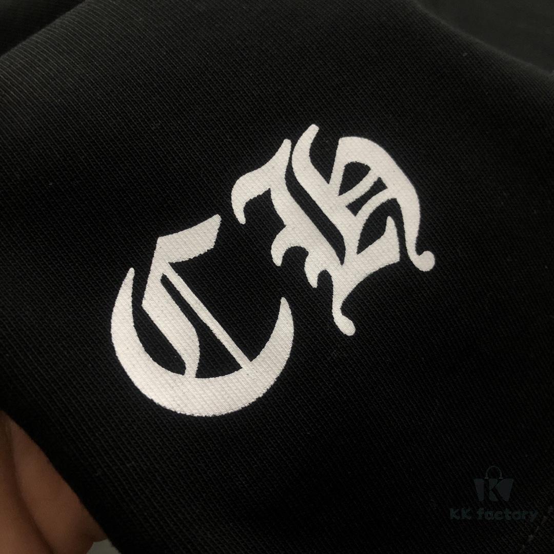 Chrome Hearts 2025 New Embroidered Graffiti Print Short Sleeve T-Shirt △ Original Fabric △ High Version △ Premium Quality Influencer & Celebrity Style 320g Garment Washed Embroidered Horse Hoof Cross Graffiti Design Ultra Versatile Stylish Unisex Tee Complete with Triple Tags Essential Wardrobe Staple