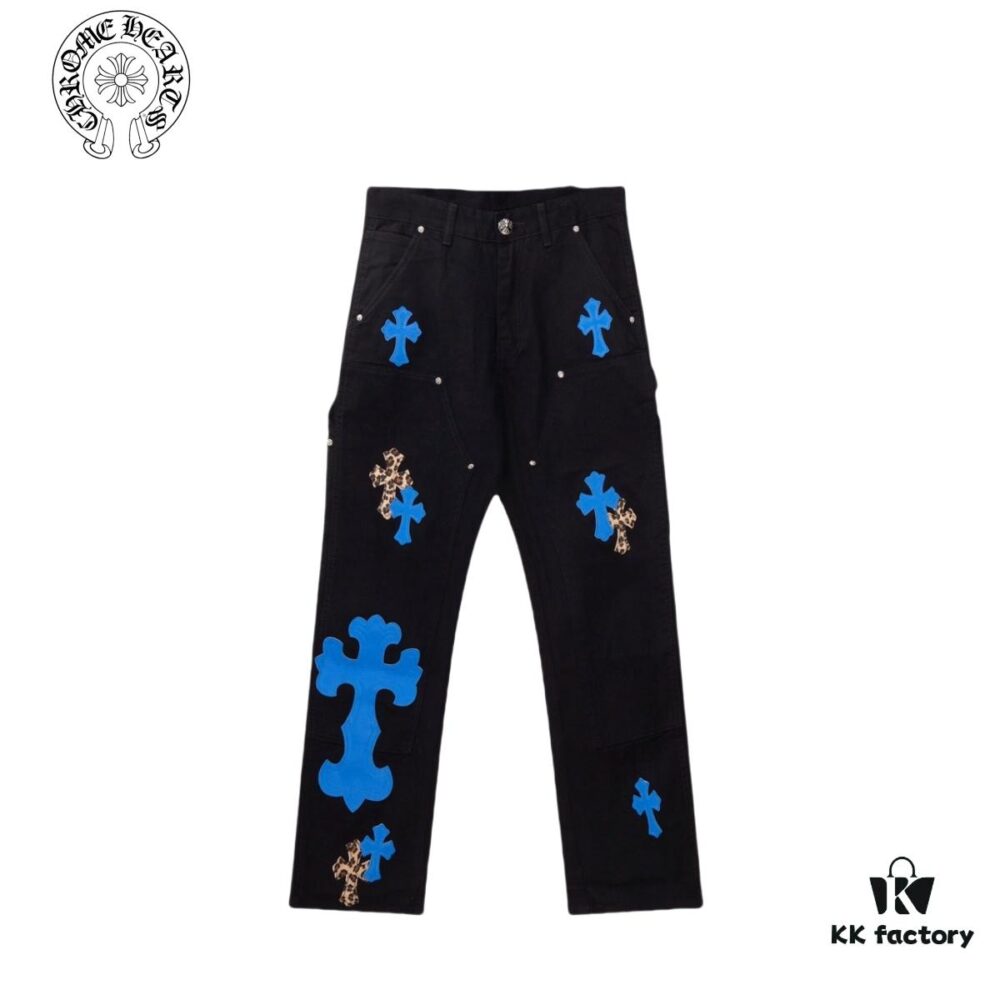 Chrome Hearts｜Chrome Hearts Top-tier Bull Denim F&F Exclusive 1of1 Carhartt Base Blue Patchwork Jeans