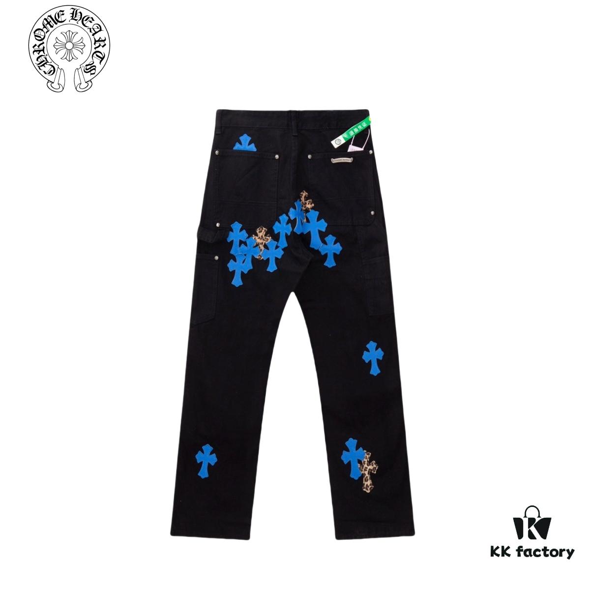 Chrome Hearts｜Chrome Hearts Top-tier Bull Denim F&F Exclusive 1of1 Carhartt Base Blue Patchwork Jeans