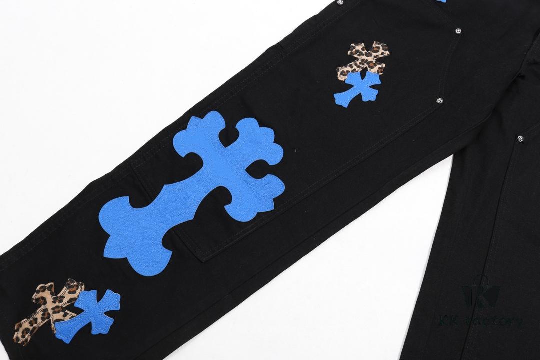 Chrome Hearts｜Chrome Hearts Top-tier Bull Denim F&F Exclusive 1of1 Carhartt Base Blue Patchwork Jeans