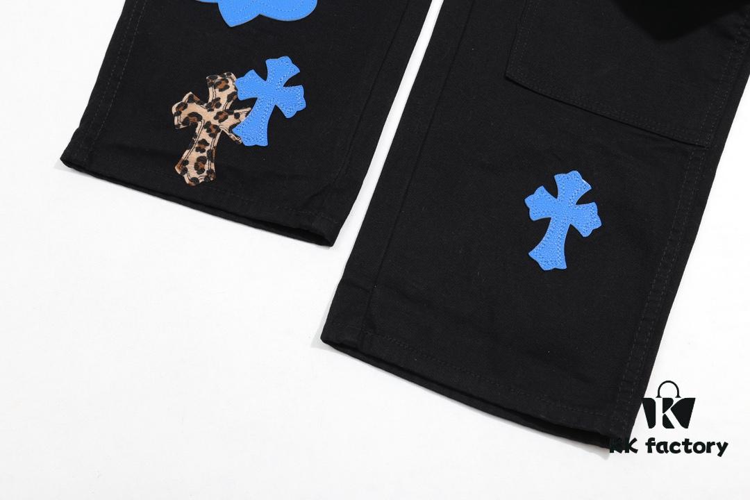 Chrome Hearts｜Chrome Hearts Top-tier Bull Denim F&F Exclusive 1of1 Carhartt Base Blue Patchwork Jeans