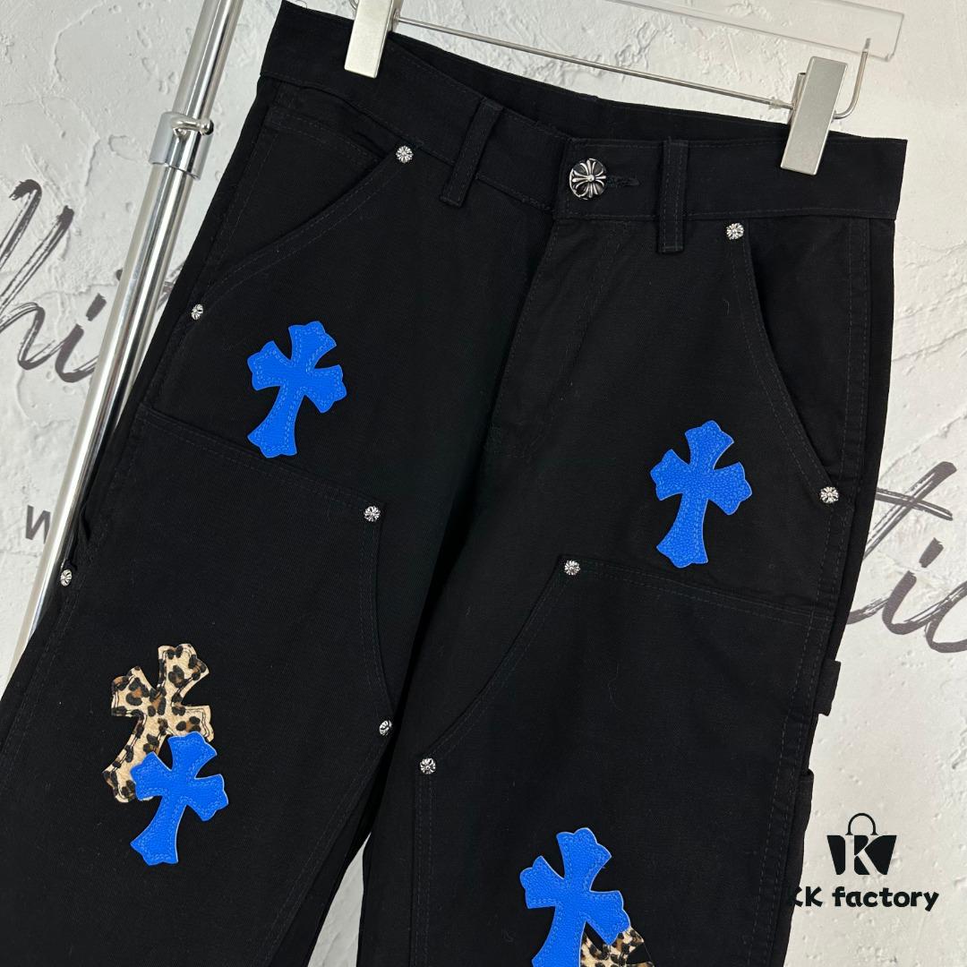 Chrome Hearts | Crocodile Heart Top-Quality Bull Denim F&F Exclusive 1of1 Carhartt Base Blue Patchwork Jeans