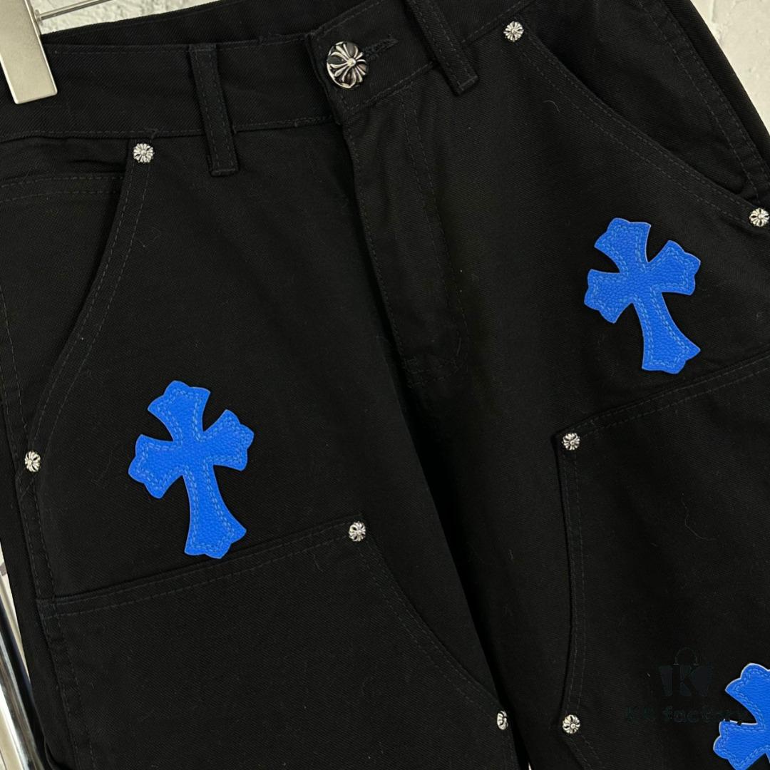 Chrome Hearts | Crocodile Heart Top-Quality Bull Denim F&F Exclusive 1of1 Carhartt Base Blue Patchwork Jeans