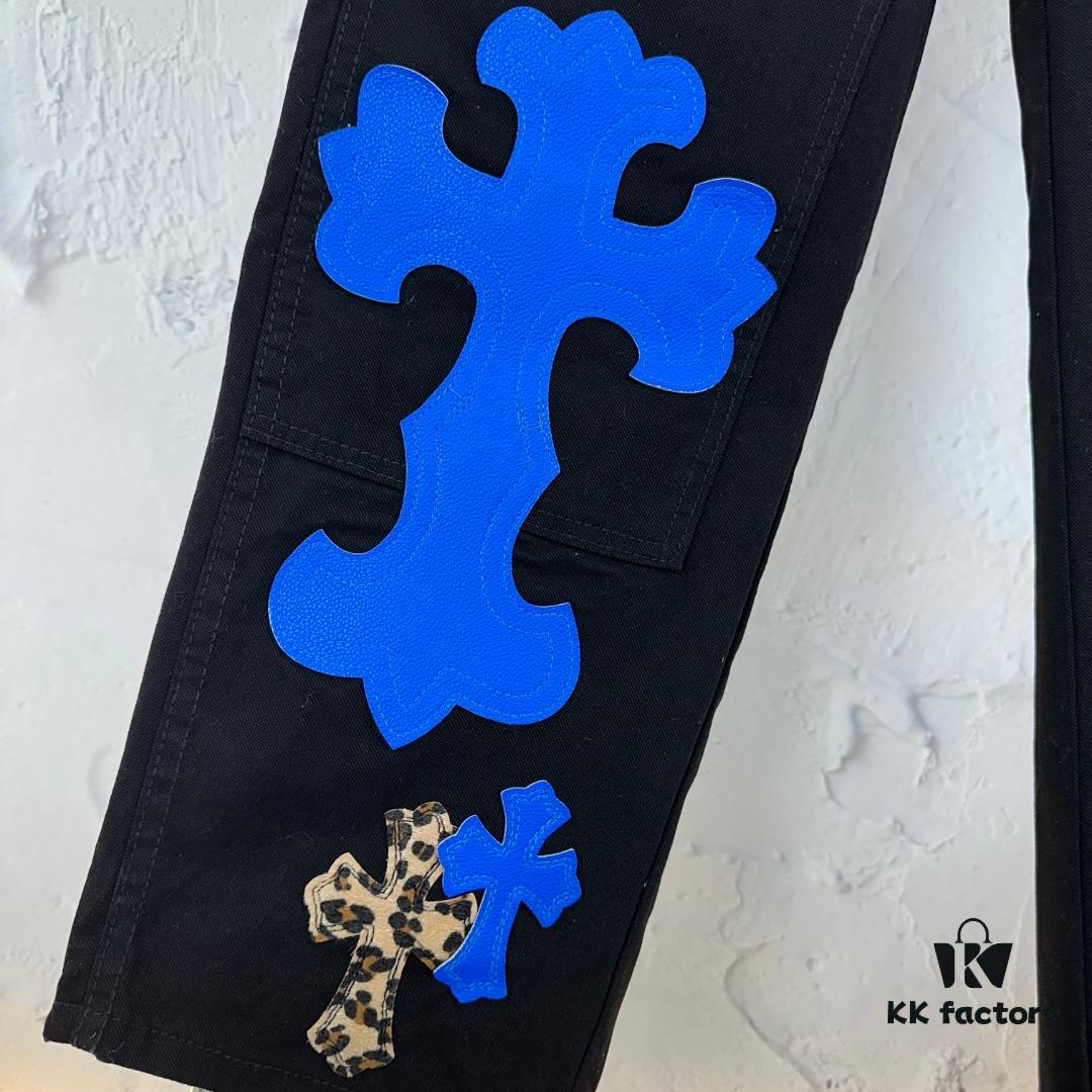 Chrome Hearts | Crocodile Heart Top-Quality Bull Denim F&F Exclusive 1of1 Carhartt Base Blue Patchwork Jeans