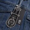 Chrome Hearts Couple's Heavy Washed Denim Jacket with Leather Back Panel and Full Logo Design