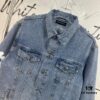 Chrome Hearts Cross Embroidered Washed Denim Jacket with Sanskrit Design for Couples