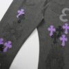 Chrome Hearts Official Exclusive Graffiti Painted Purple Bull Denim Jeans