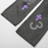 Chrome Hearts Official Exclusive Graffiti Painted Purple Bull Denim Jeans