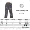 Chrome Hearts Official Exclusive Graffiti Painted Purple Bull Denim Jeans
