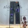 Chrome Hearts Official Exclusive Graffiti Painted Purple Bull Denim Jeans