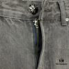 Chrome Hearts Official Exclusive Graffiti Painted Purple Bull Denim Jeans