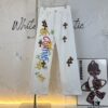 Chrome Hearts & CH Mattyboy Graffiti Painted Leopard Print Jeans