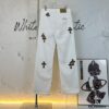 Chrome Hearts & CH Mattyboy Graffiti Painted Leopard Print Jeans
