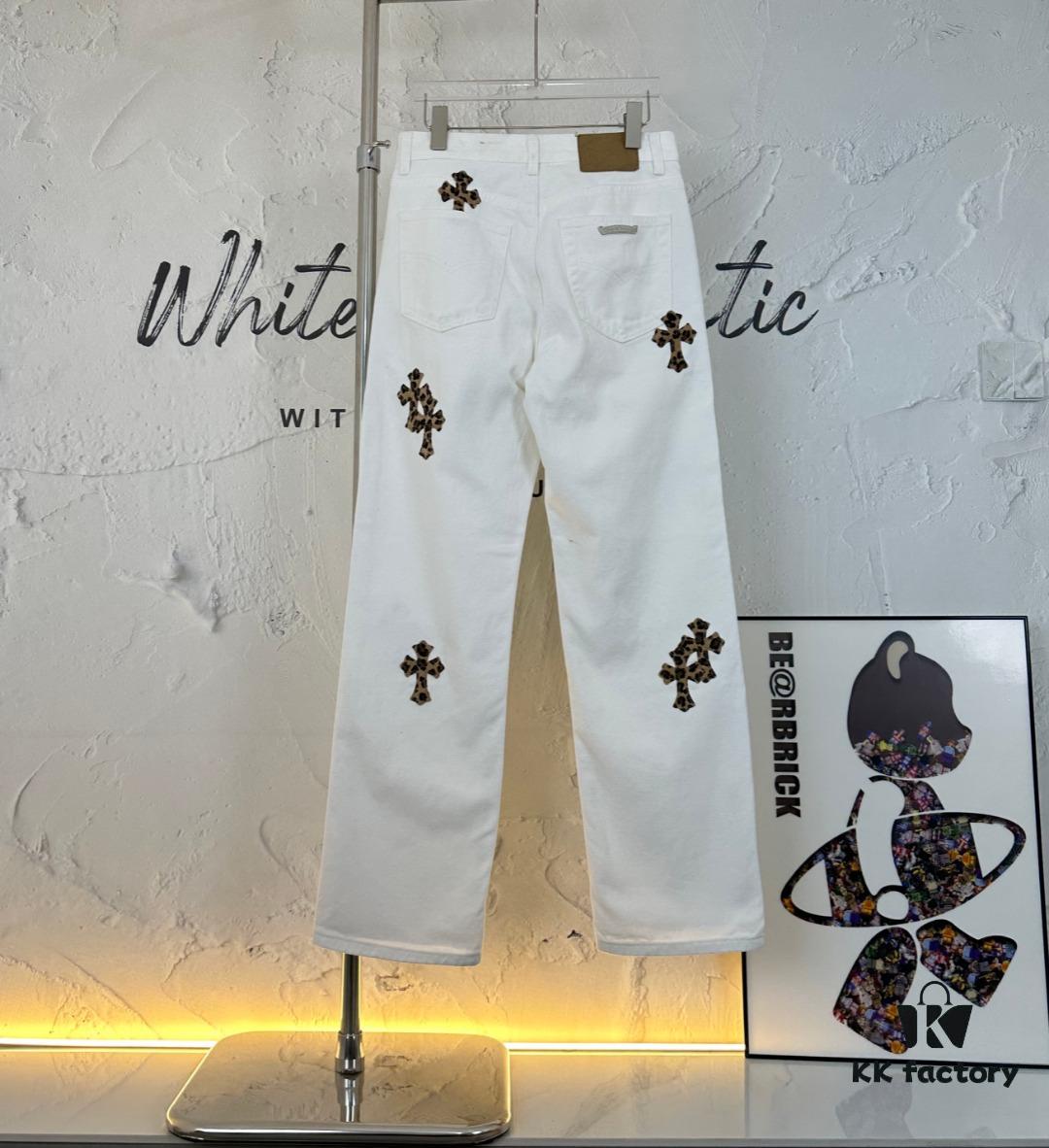 Chrome Hearts & CH Mattyboy Graffiti Painted Leopard Print Jeans