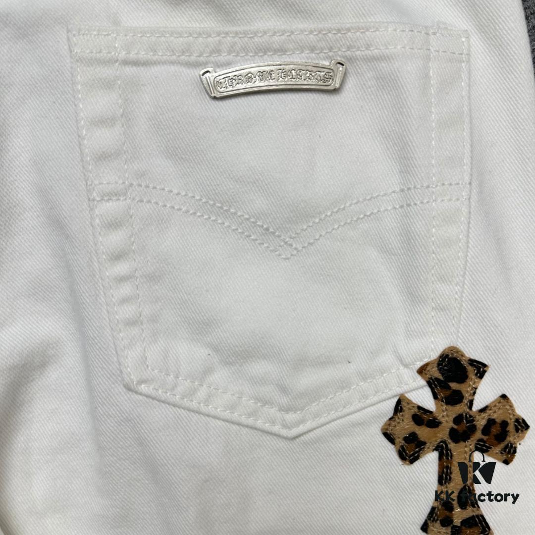 Chrome Hearts & CH Mattyboy Graffiti Painted Leopard Print Jeans