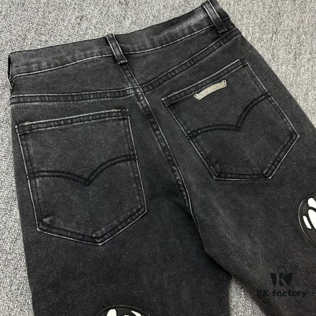 Chrome Hearts & Klutch Face Skull Patchwork Denim Jeans