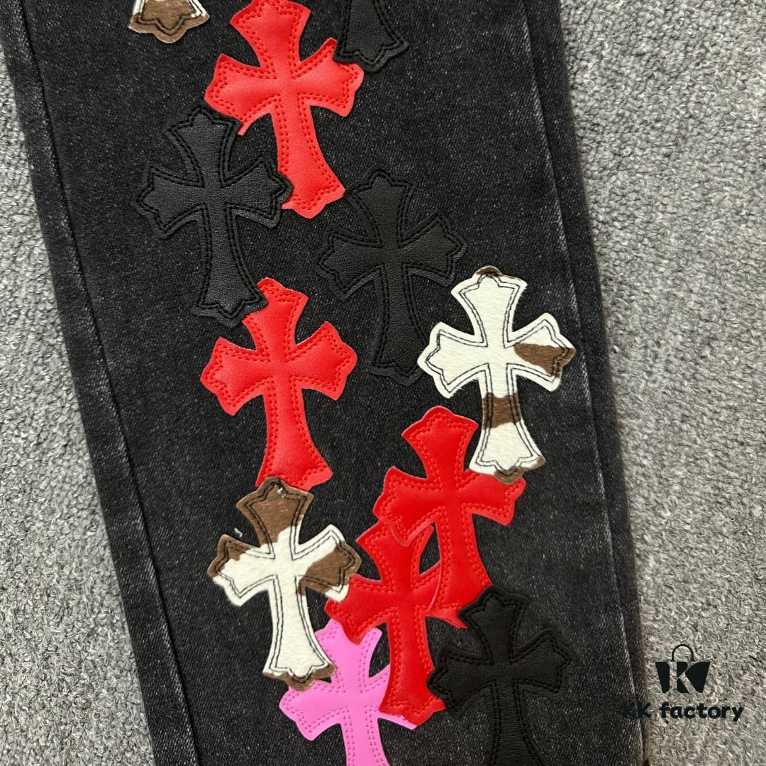 Chrome Hearts & Klutch Face Skull Patchwork Denim Jeans