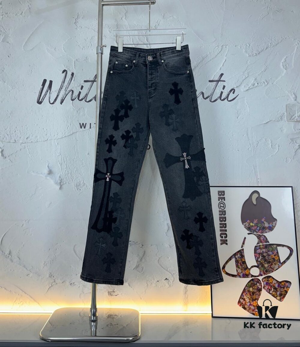 Chrome Hearts & CH Metal Cross New King Cow Denim Jeans