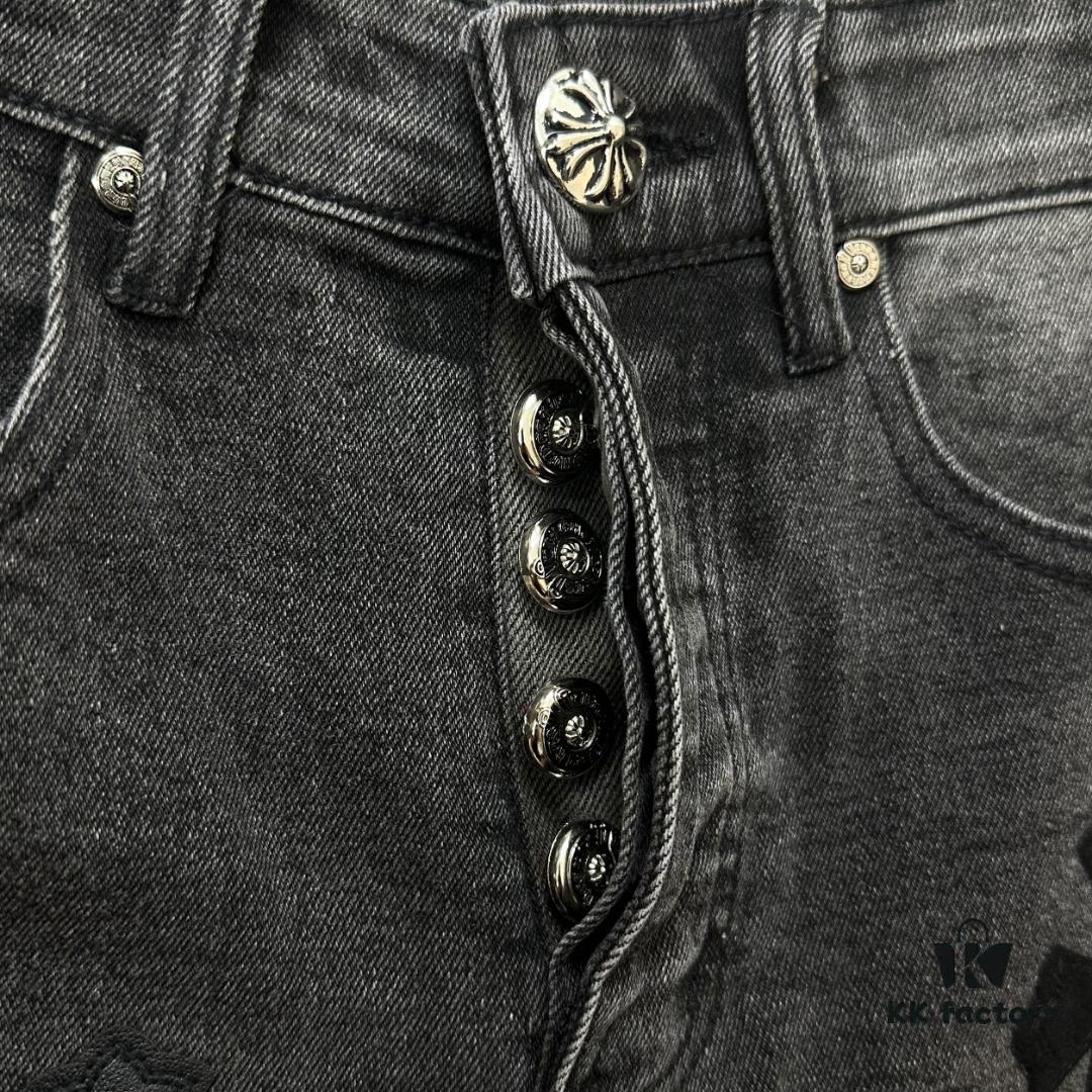 Chrome Hearts & CH Metal Cross New King Cow Denim Jeans