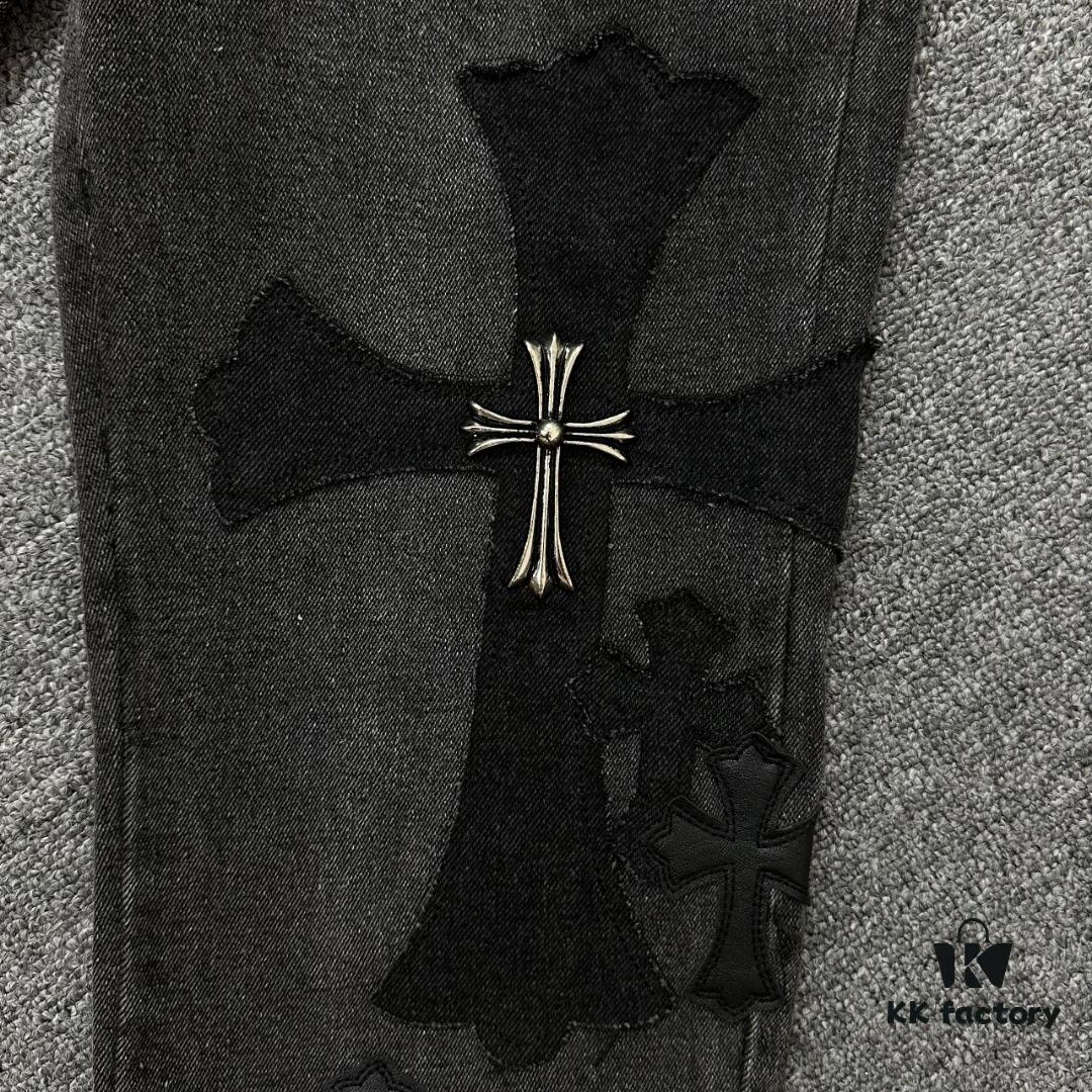 Chrome Hearts & CH Metal Cross New King Cow Denim Jeans