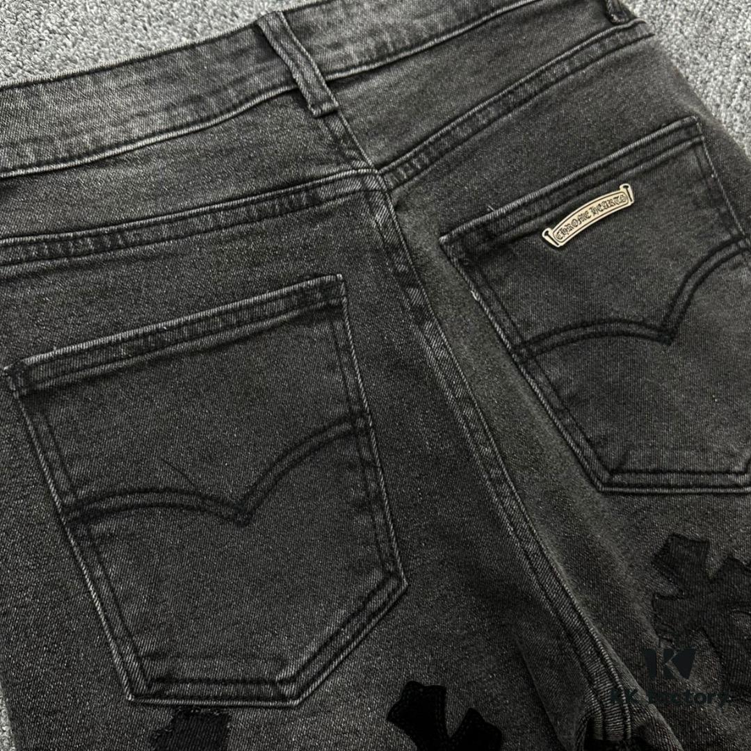 Chrome Hearts & CH Metal Cross New King Cow Denim Jeans