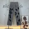 Chrome Hearts & CH Metal Cross New King Cow Denim Jeans