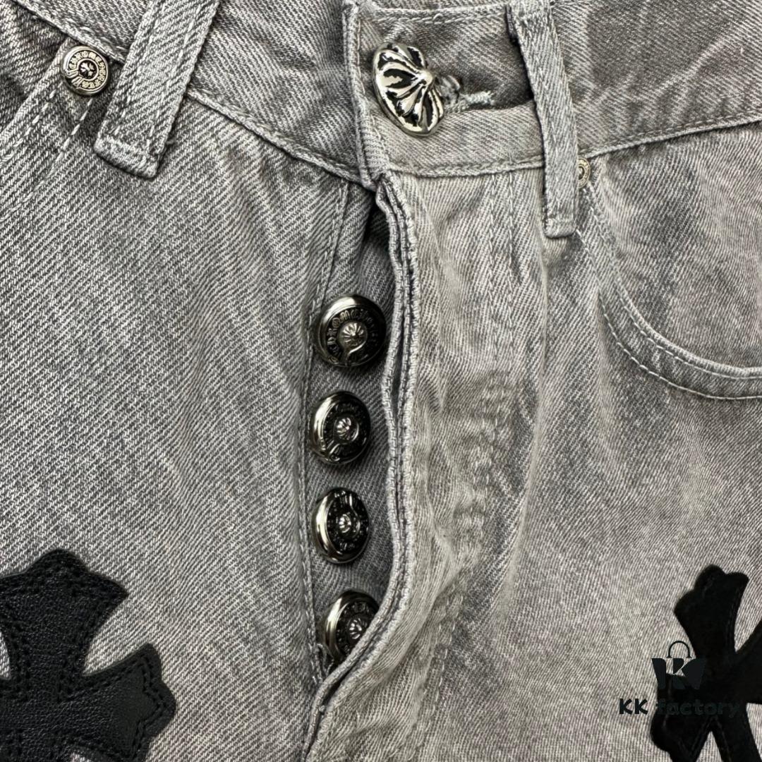 Chrome Hearts & CH Metal Cross New King Cow Denim Jeans