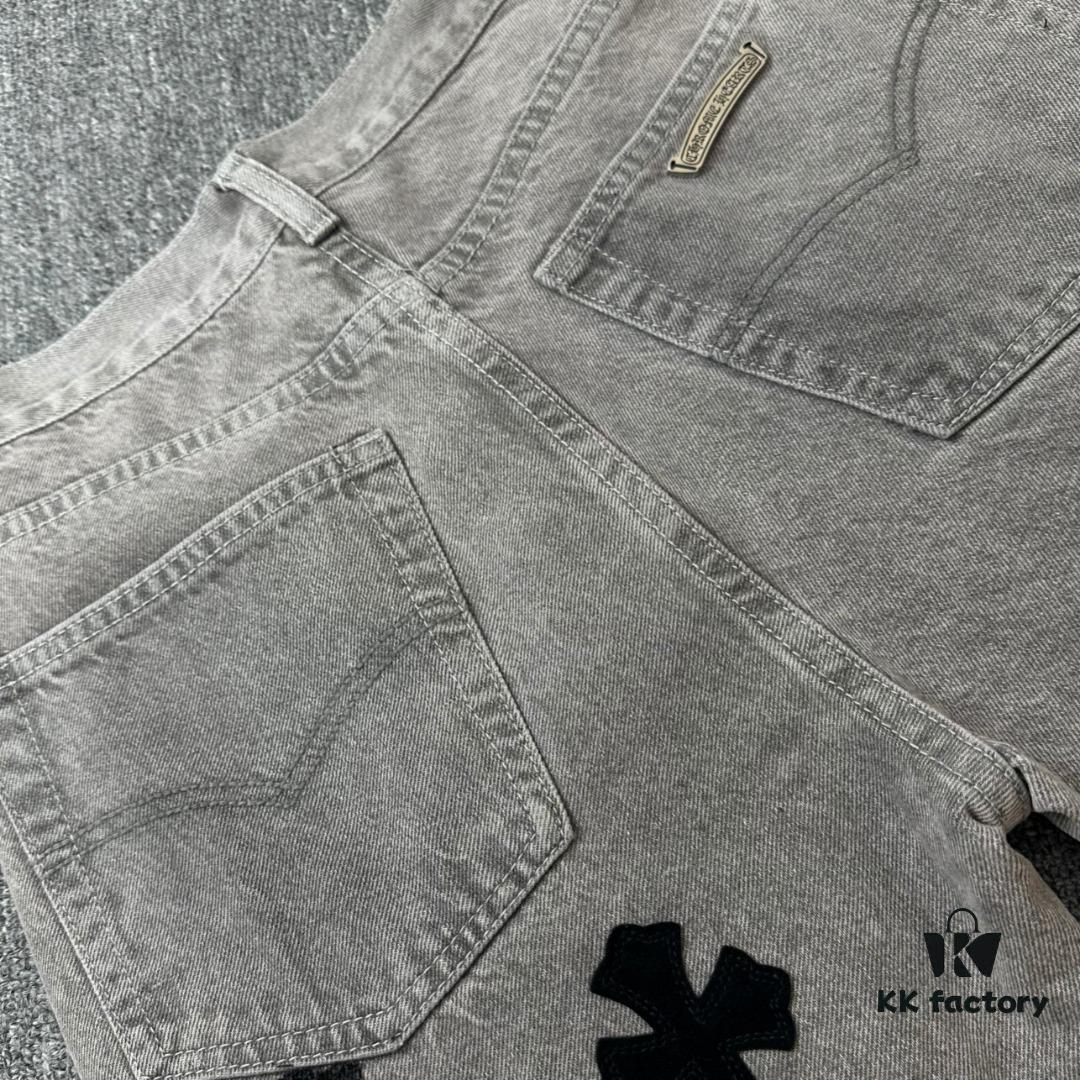 Chrome Hearts & CH Metal Cross New King Cow Denim Jeans