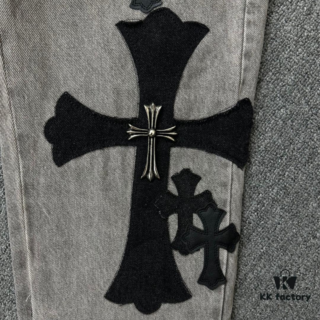 Chrome Hearts & CH Metal Cross New King Cow Denim Jeans