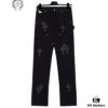 Chrome Hearts CH Cross Embellished Patchwork Leather Logging Jeans