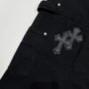 Chrome Hearts CH Cross Embellished Patchwork Leather Logging Jeans