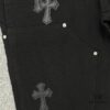 Chrome Hearts CH Cross Embellished Patchwork Leather Logging Jeans