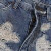 Chrome Hearts & CH Blue Washed Heavily Distressed Patchwork Denim Jeans