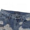 Chrome Hearts & CH Blue Washed Heavily Distressed Patchwork Denim Jeans