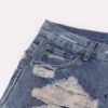 Chrome Hearts & CH Blue Washed Heavily Distressed Patchwork Denim Jeans