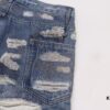 Chrome Hearts & CH Blue Washed Heavily Distressed Patchwork Denim Jeans