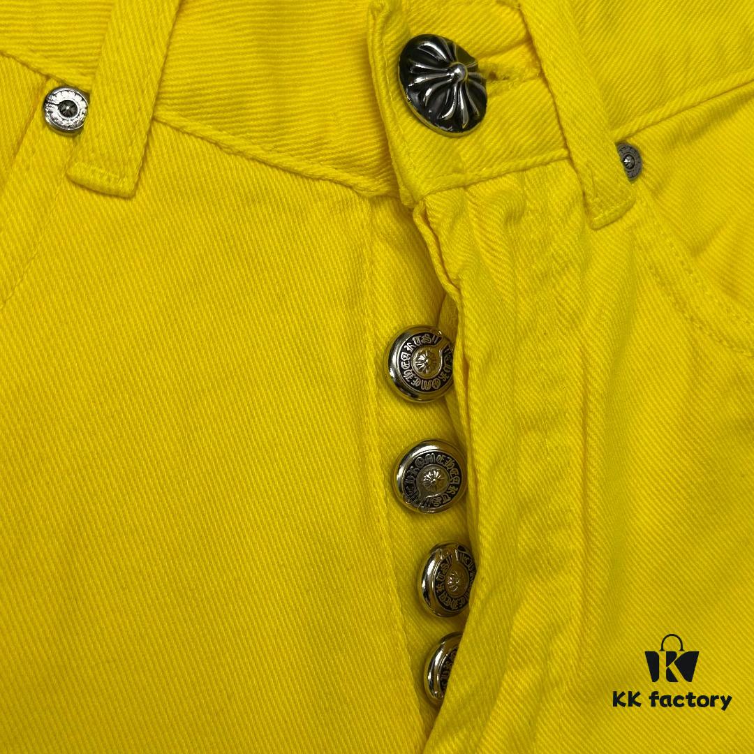 Chrome Hearts CH New York Limited Edition Yellow Dopamine Denim Jeans Unisex Streetwear