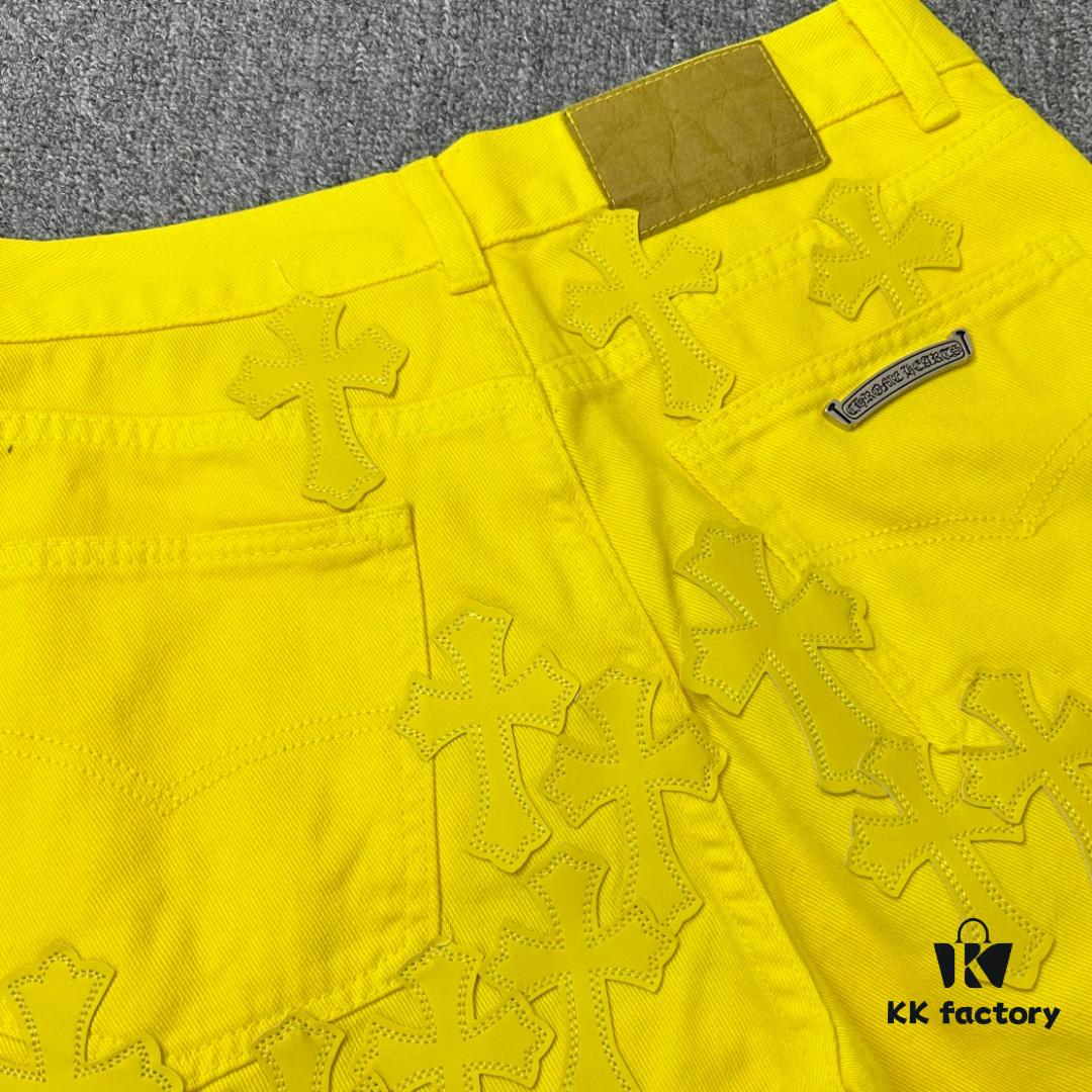 Chrome Hearts CH New York Limited Edition Yellow Dopamine Denim Jeans Unisex Streetwear